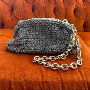 Multicolor Maria LaRosa Crochet Bag with Silver Chain